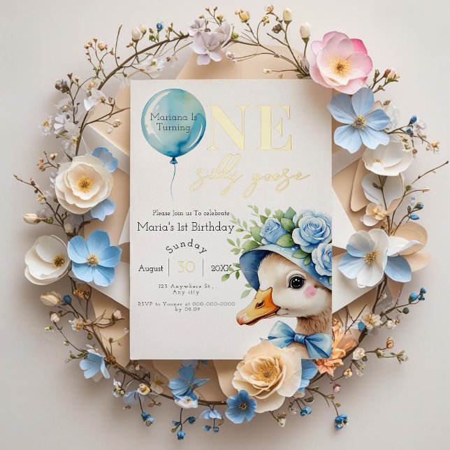 One Silly Goose Boy 1st Birthday  Invitation (Creator Uploaded)