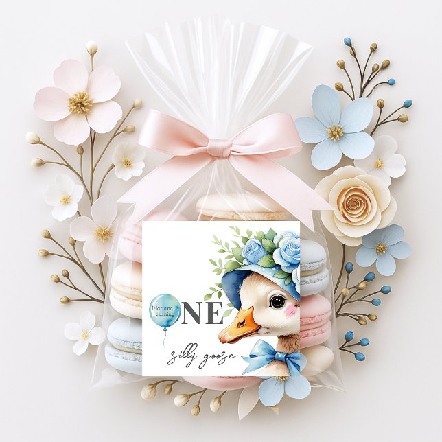 One Silly Goose Boy Birthday  Square Sticker (Creator Uploaded)