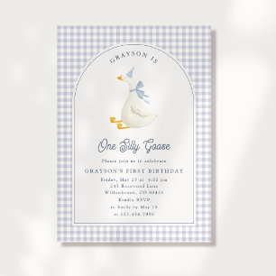 One Silly Goose Boy First Birthday InvitatATION Invitation