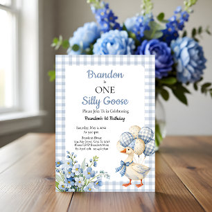 One Silly Goose Boy's First Birthday Invitation