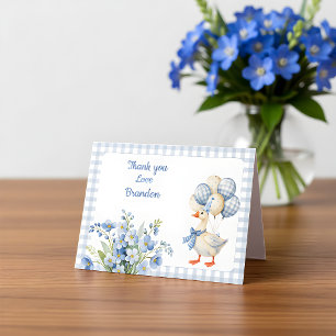 One Silly Goose Boy's First Birthday Thank You Card