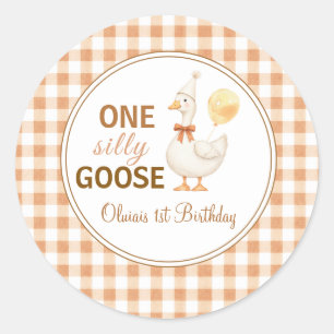 One Silly Goose Fall 1st Birthday  Classic Round Sticker