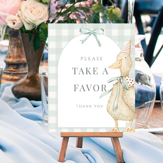 One Silly Goose Favour Tabletop Sign Poster (One Silly Goose Favor Tabletop Sign Poster)