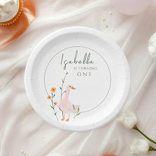 One Silly Goose Fest Birthday Minimalism Сlassic Paper Plate