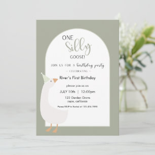 One Silly Goose First Birthday Invitation