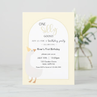 One Silly Goose First Birthday Invitation