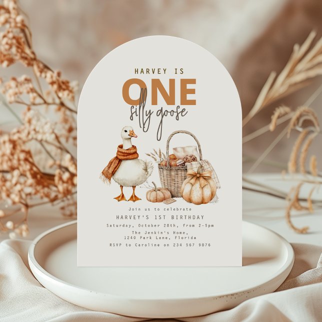 One Silly Goose First Birthday Invitation (Creator Uploaded)