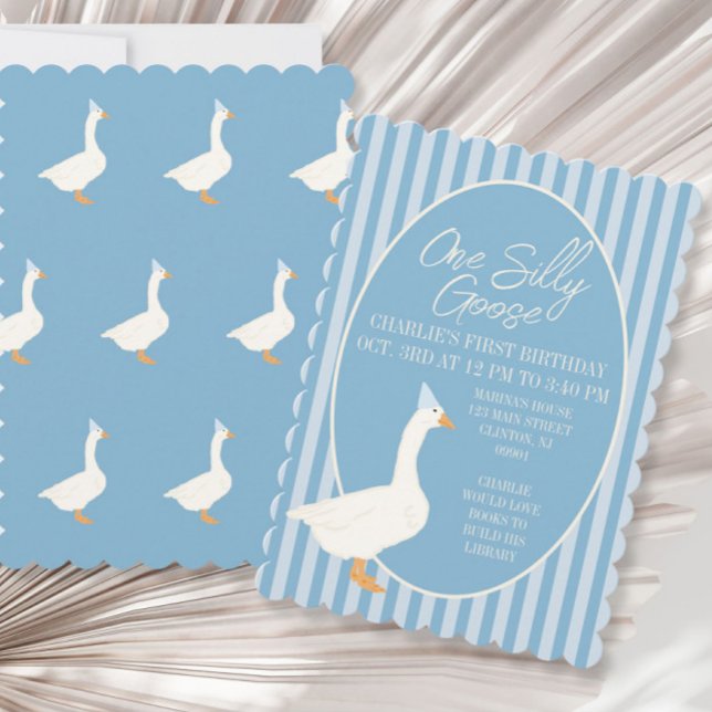One Silly Goose First Birthday  Invitation (Creator Uploaded)