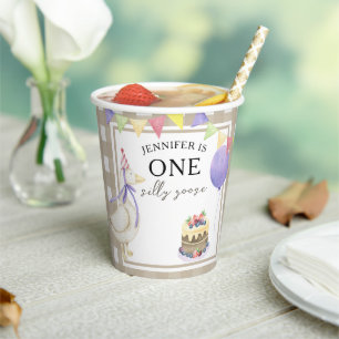 One Silly Goose First Birthday Paper Cups
