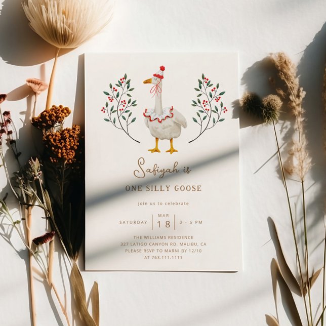 ONE Silly Goose First Birthday Party  Invitation (Creator Uploaded)