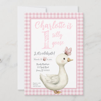 One Silly Goose First Birthday Party Invitation