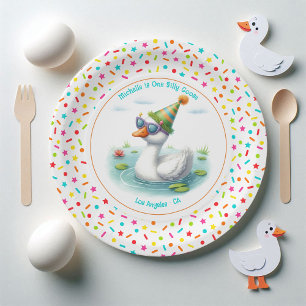 One Silly Goose First Birthday Party Paper Plate