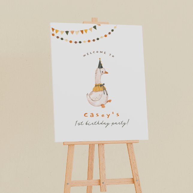 One Silly Goose First Birthday Party Welcome Sign (Welcome Sign Mock-up)