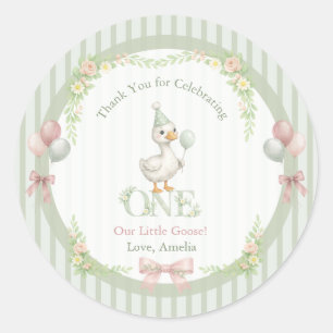 One Silly Goose First Birthday Thank You Sticker