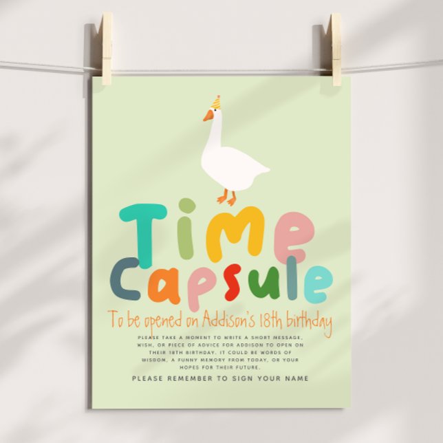 One Silly Goose First Birthday Time Capsule Sign (Creator Uploaded)