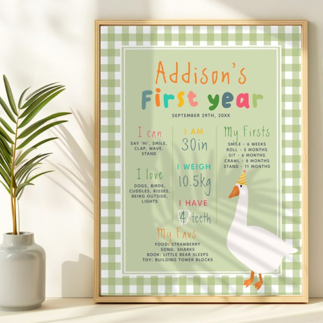 One Silly Goose First Year Birthday Milestone Poster (Creator Uploaded)
