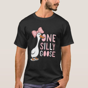 One Silly Goose Funny 1st First Birthday Girl Anim T-Shirt