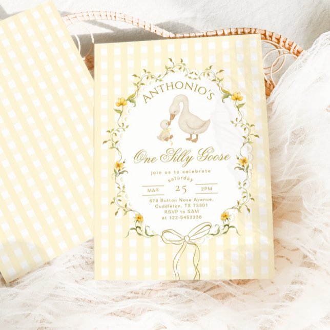 One Silly Goose Gender neutral  1st Birthday Invitation (Creator Uploaded)