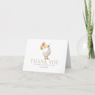 One Silly Goose Gender-neutral Beige Birthday Thank You Card