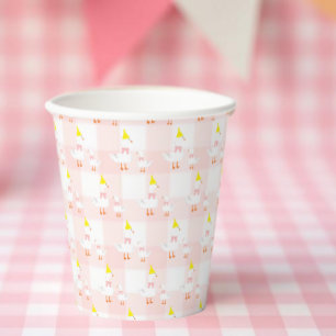 One Silly Goose Gingham 1st Birthday Paper Cups