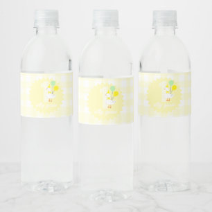 One Silly Goose Gingham 1st Birthday Water Bottle Label