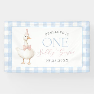 One Silly Goose Girl 1st Birthday  Banner