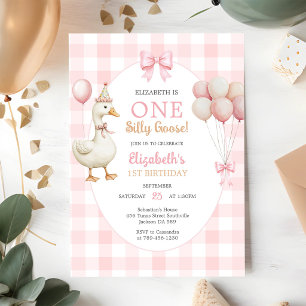 One Silly Goose Girl 1st Birthday Invitation
