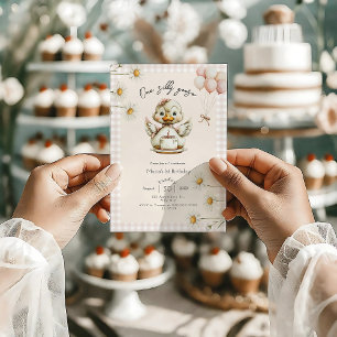 One Silly Goose Girl 1st Birthday  Invitation