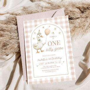 One Silly Goose Girl 1st Birthday Party Invitation
