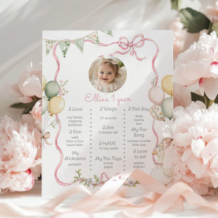 One Silly Goose Girl 1st Birthday photo Milestone Poster