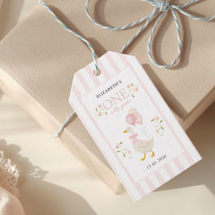 One Silly Goose Girl 1st Birthday Pink Gift Tags