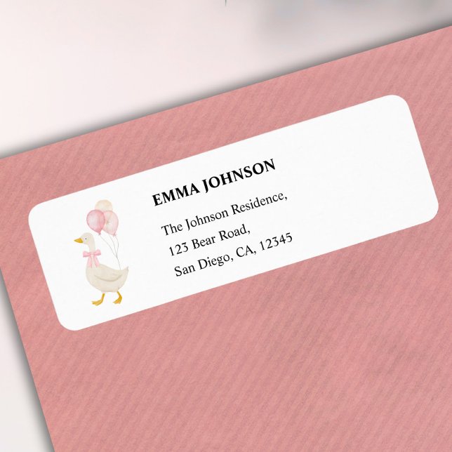 One Silly Goose Girl 1st Birthday Return Address Label (Creator Uploaded)