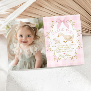 One Silly Goose Girl 1st Birthday Thank you card