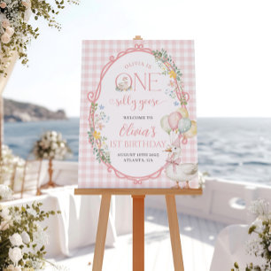 One Silly Goose Girl 1st Birthday Welcome Sign