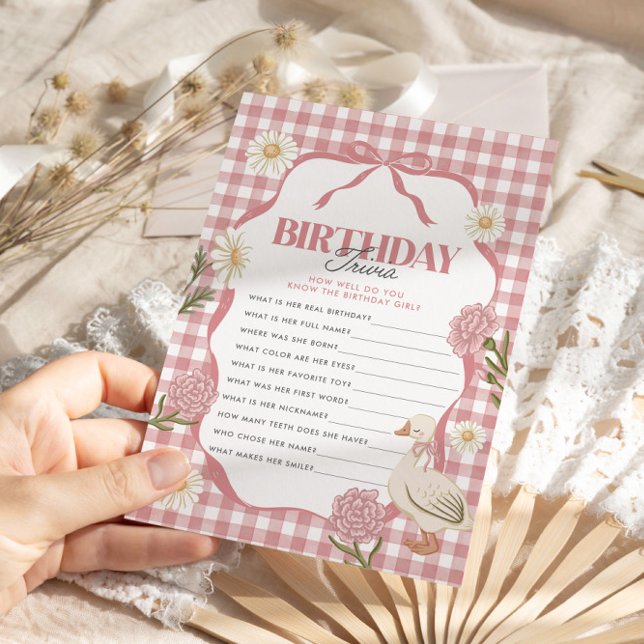 One Silly Goose Girl Pink 1st Birthday Trivia (Creator Uploaded)