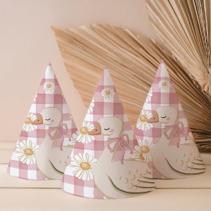 One Silly Goose Girl Pink Cottagecore Party Hat