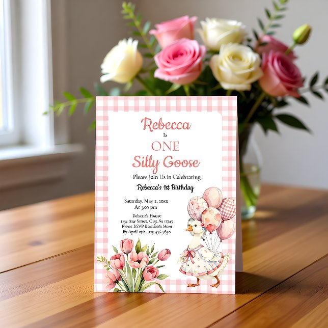 One Silly Goose Girl's First Birthday Invitation (Creator Uploaded)