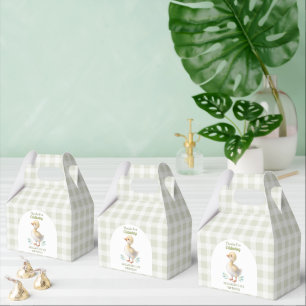 One Silly Goose Green Gingham Baby First Birthday Favour Box