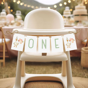 One Silly Goose High Chair Banner, First Birthday Invitation