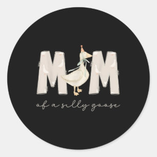 One Silly Goose Mama 1st First Birthday Family 202 Classic Round Sticker