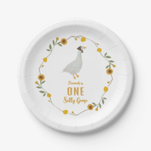 One Silly Goose Nursery Sunflower Birthday  Paper Plate
