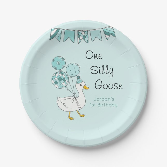 One Silly Goose Paper Plates (Front)