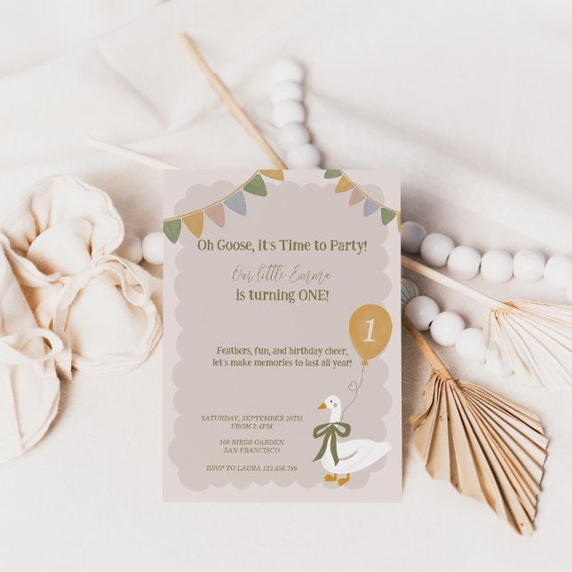 One Silly Goose Pastel Birthday Invitation (Creator Uploaded)