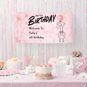 One Silly Goose Personalised Pink 1st Birthday Ban Banner