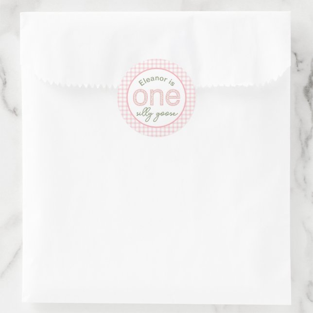  "One Silly Goose" Personalised Sticker (Bag)