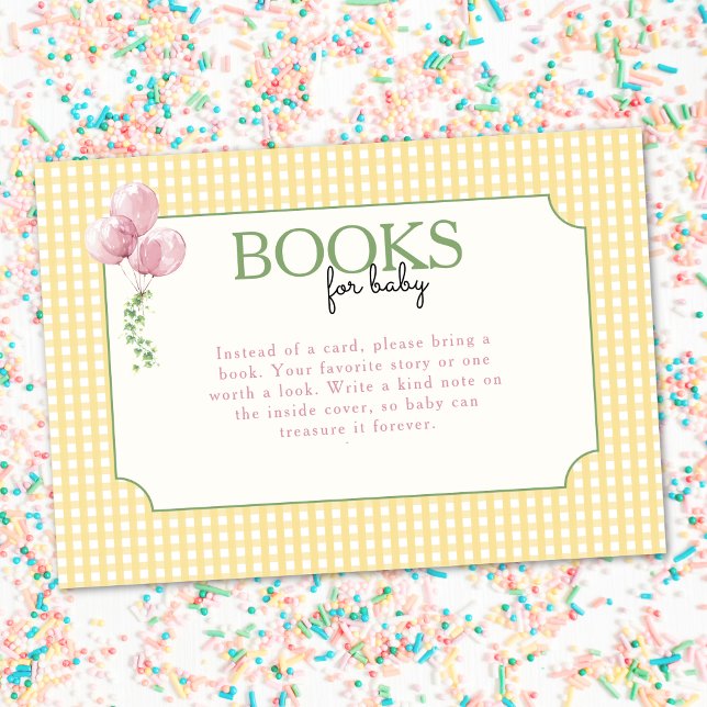 One Silly Goose Pink Balloons Books for Baby Enclosure Card (Silly Goose 1st Birthday Books for Baby Enclosure Card)