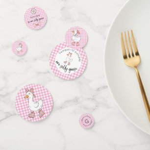 One Silly Goose Pink Birthday Confetti
