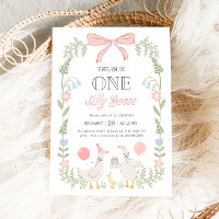 One Silly Goose Pink Floral 1st Birthday
