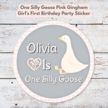 One Silly Goose Pink Gingham Girl's Birthday Party