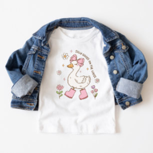 One Silly Goose Pink Girl 1st Birthday Baby T-Shirt